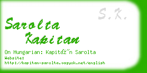 sarolta kapitan business card